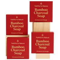 Faithful to Nature Bamboo Charcoal Soap Cinnamon & Orange x 4